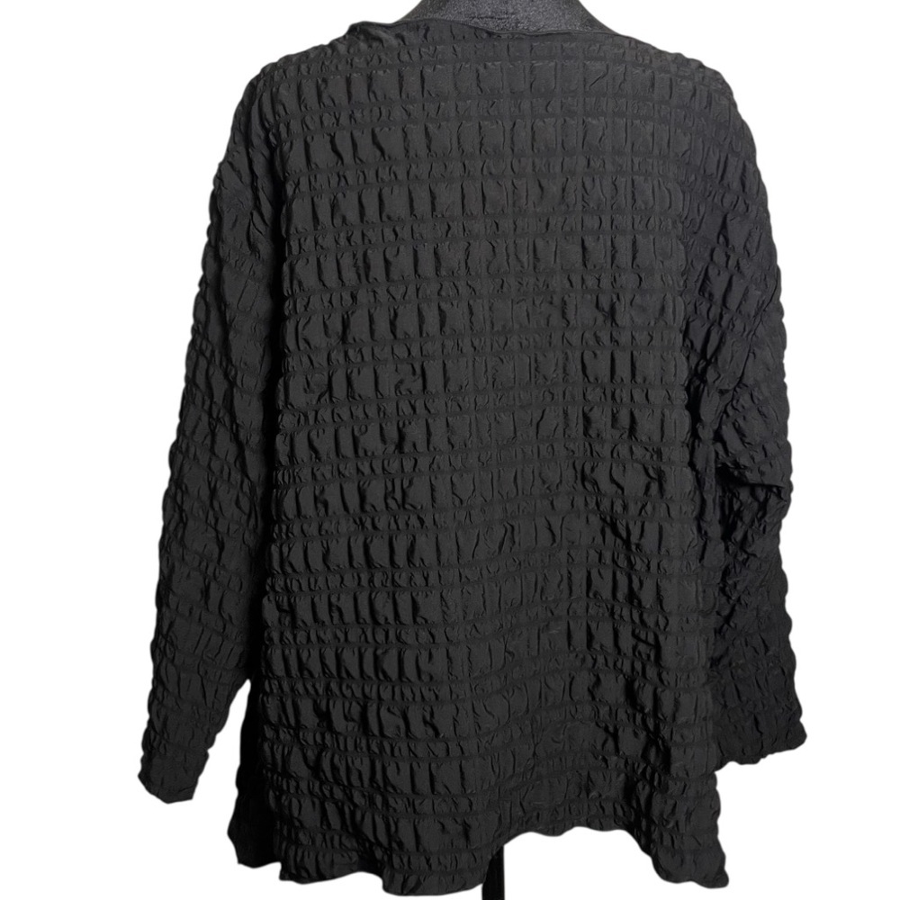 Heydari Black Textured Oversized Asymmetrical Lagenlook Top Size M - Picture 5 of 8